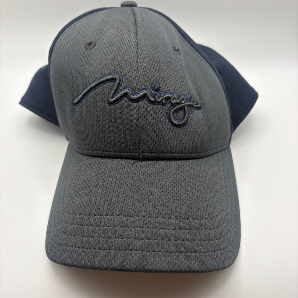 Mirage Las Vegas Hotel Souvenir Hat Gray Navy‎ Blue Mesh Baseball Cap L/XL